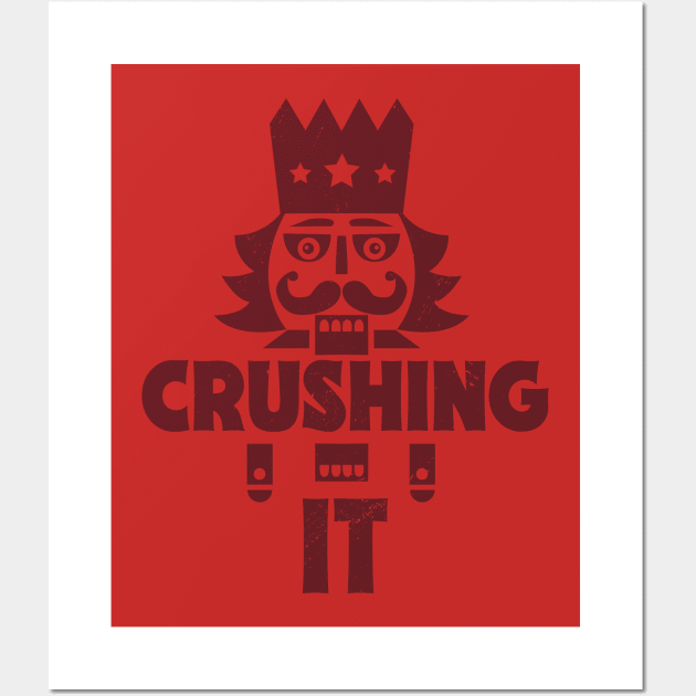 Crushing It // Funny Christmas Nutcracker Wall Art by SLAG_Creative